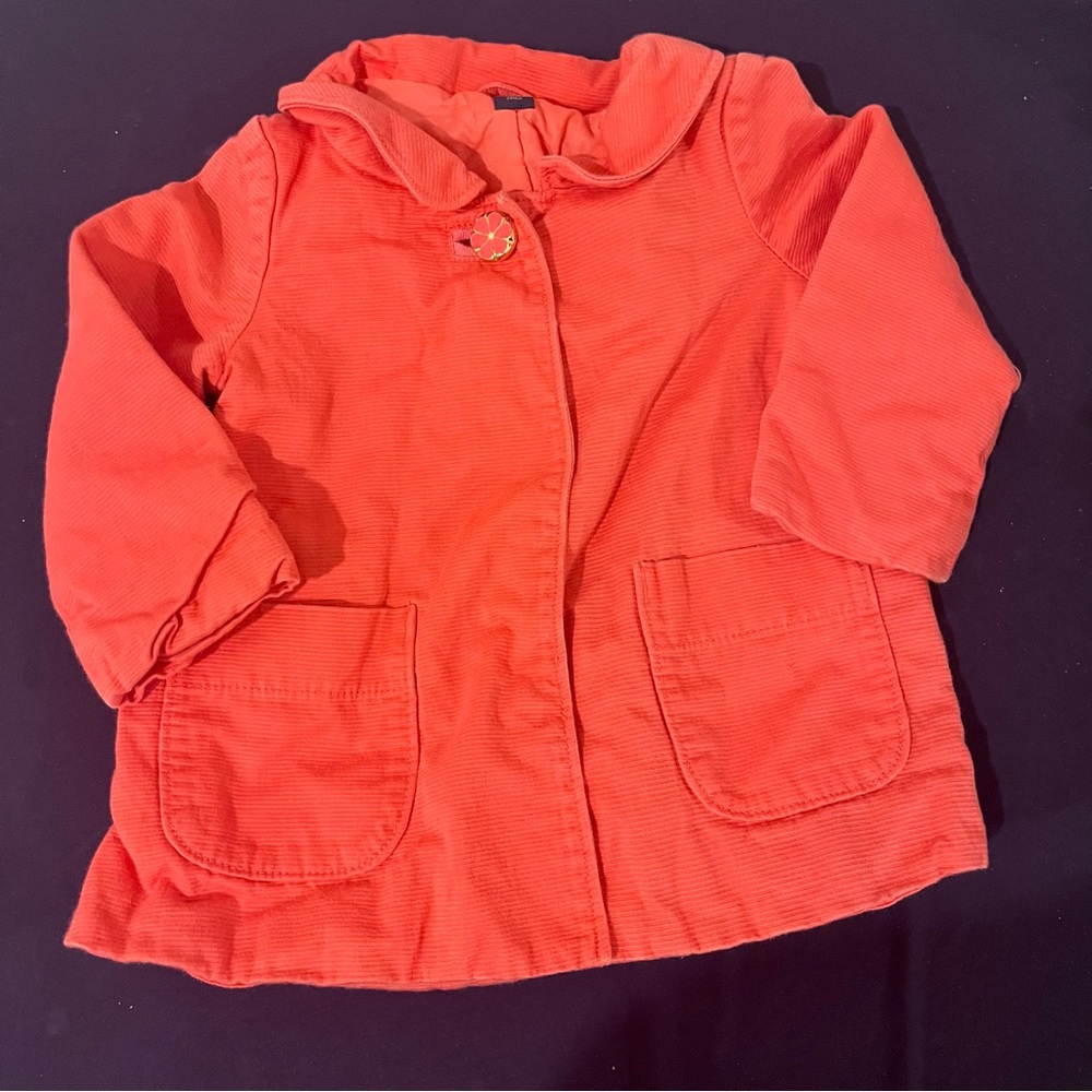 Baby Gap Girls Pink Coat With Front Pocket And Fancy Button 18-24 Months